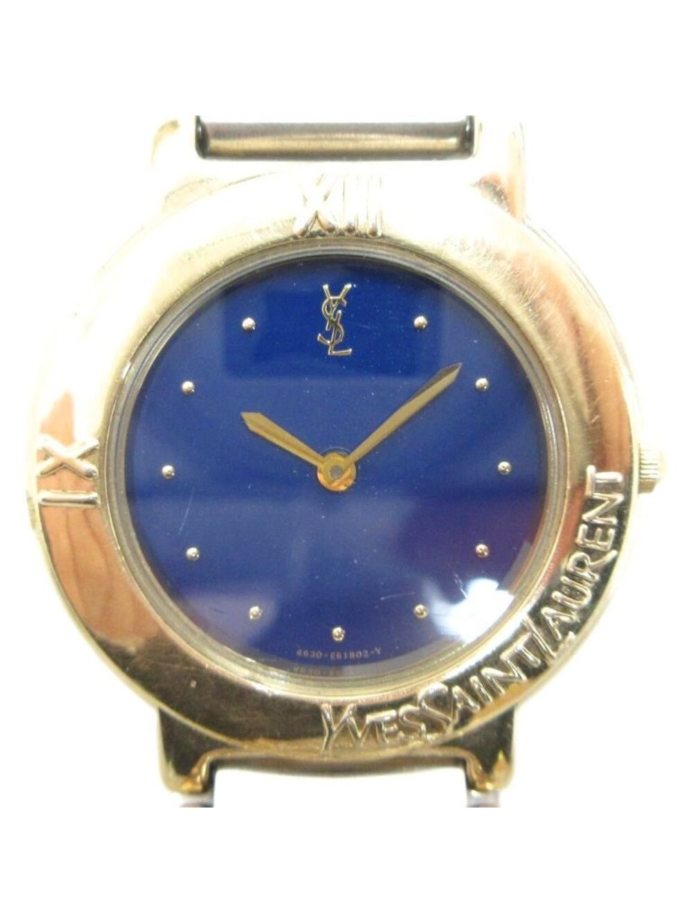 Saint Laurent Watch Quartz Blue Dial Logo Gold